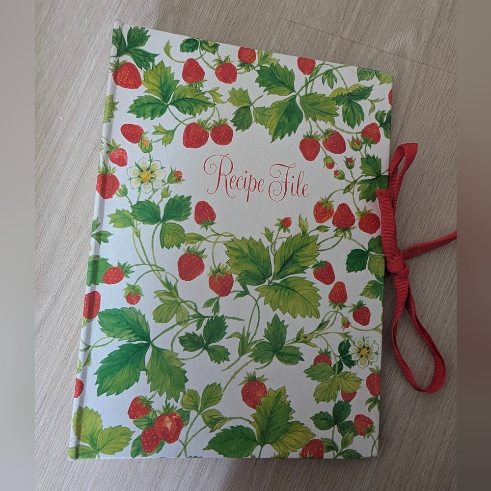 1980's Hallmark Strawberry Recipe File with Red Ribbon